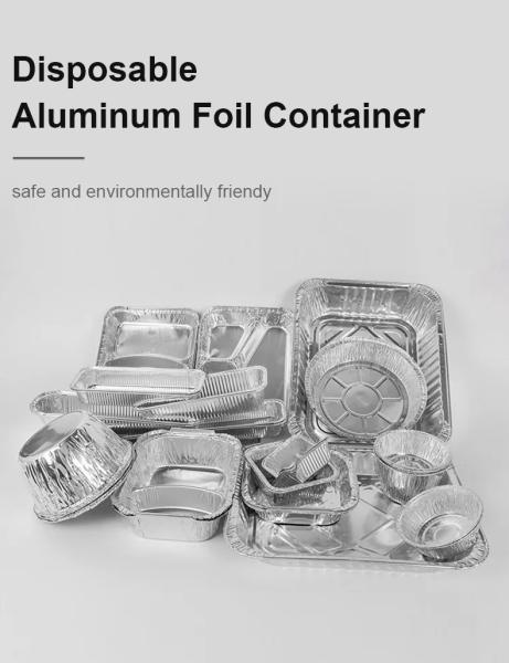 Hotsale Food Grade Custom Logo Rectangle Aluminum Takeaway Foil Food Containers Silver Foil Baking Pan/Trays
