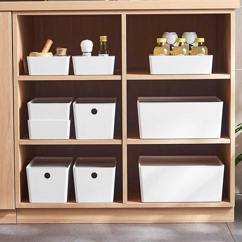 Right Angle Storage Box Plastic Divider Sundry Household Kitchen Desktop Storage Box Clothing Bags Fabric Cabinet Storage Box