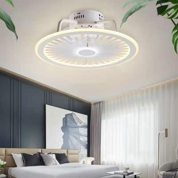 Control remoto de la APP de fábrica Smart Low Profile Ceiling Fan Light Flush Mount LED Ceiling Light 6 Velocidades del viento Nuevas tecnologías ventiladores de techo