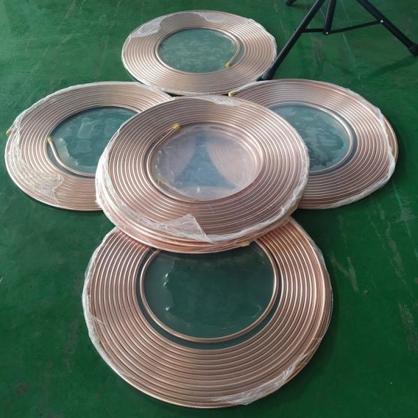 AC Copper Pipe / Tube Coil C10100 Cooper Tube / C10100 Cooper Pipe For Air Conditioners 99.99%