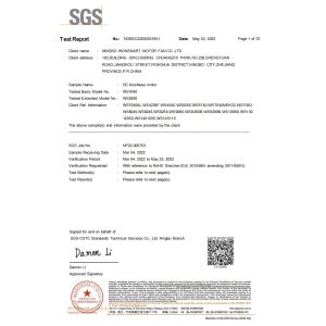 Ningbo Wonsmart Motor Fan Co.,Ltd Certifications