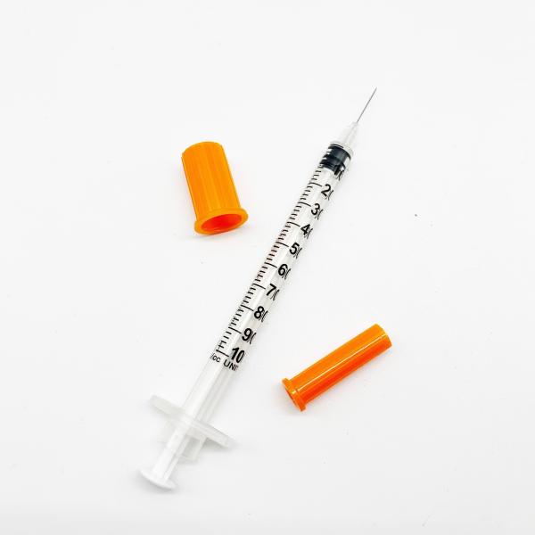 Sterile Disposable Medical Insulin Syringe with Fixed Needle U-40/U-100 0.3ml/0.5ml/1.0ml FDA CE ISO