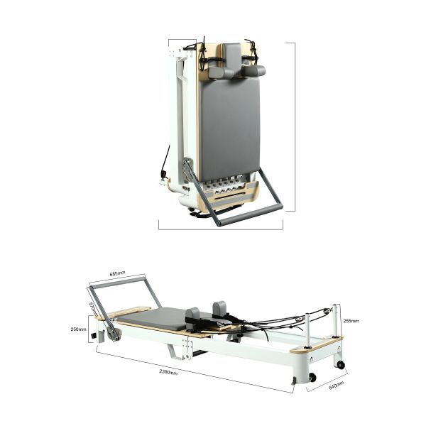 Pec Fold Aluminum Reformer U+PL019S Space Saving Rolling Ergonomic Cushioned
