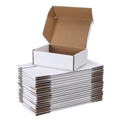 Materiais reciclados Logotipo personalizado Caixas de correio em cartão preto e branco para transporte marítimo de luxo