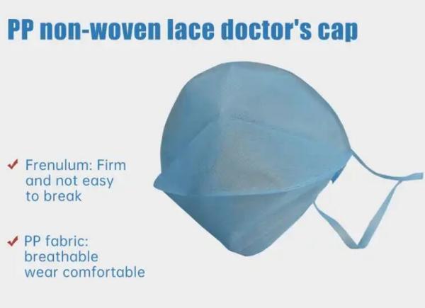 Medical Manufacturer Hospital Requirements Blue SMS 35gsm Hat Doctor Surgeon Cap Breathe Cool and Strong Head Cover