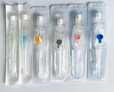 Disposable IV Cannula with Winged Design for Easy Insertion in 14G-26G Sizes Made of Medical-Grade PVC