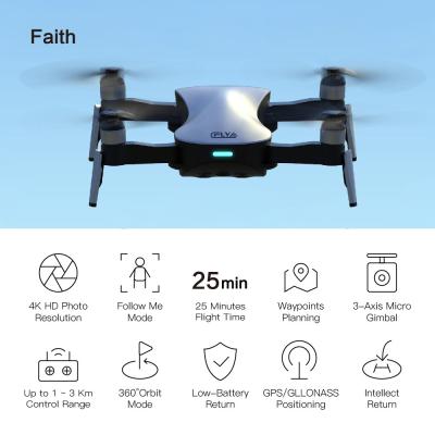 linha central dobrável do controlo a distância 3 da câmera do zangão 4k HD de Fpv do apoio de 2400mAh APP