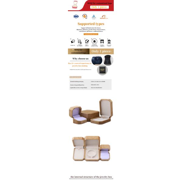 elegant handmade Yellow Octagonal Velvet Jewelry Box for Necklace Earrings Bracelet Ring