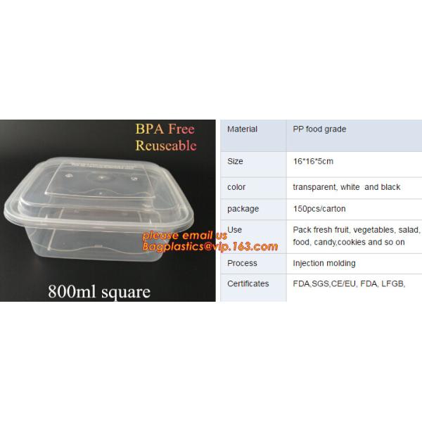 Коробка бенто пластикового устранимого пластикового взятия качества еды отсутствующая с 4 отсек, пищевой контейнер контейнеров пластиковый течебезопасный