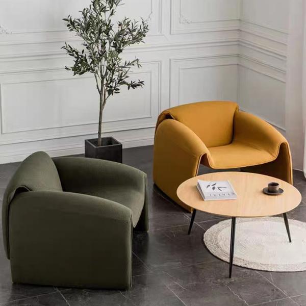 Crab Inspired Design Stylish Fabric Armchair with Wide Seat Spacious