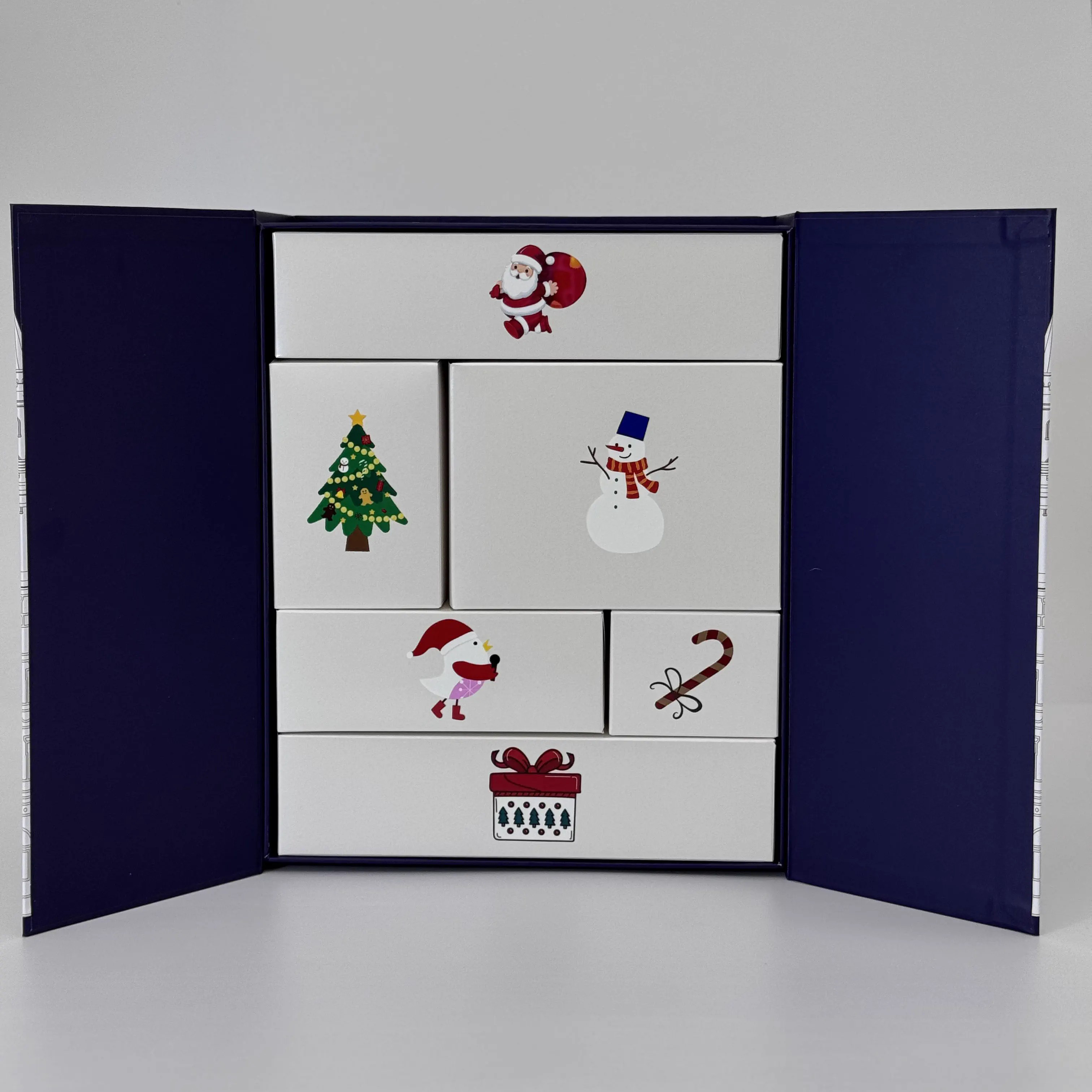 Gold Foil Castle Christmas Countdown Mystery Gift Box Packaging
