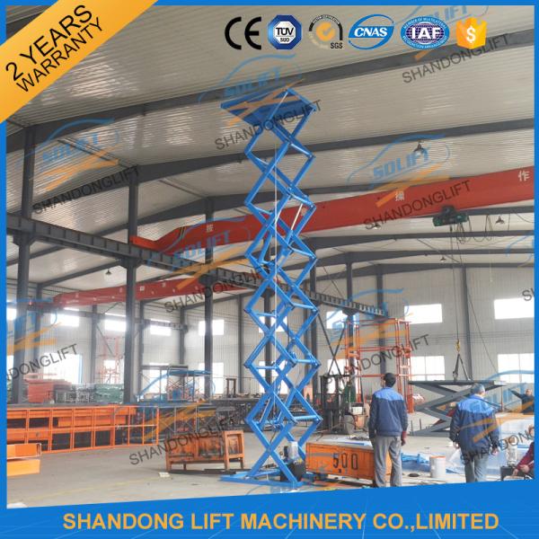 CE 6.65m 500Kgs Electric Scissor Lift Hydraulic Scissor Cargo Lift for Warehouse