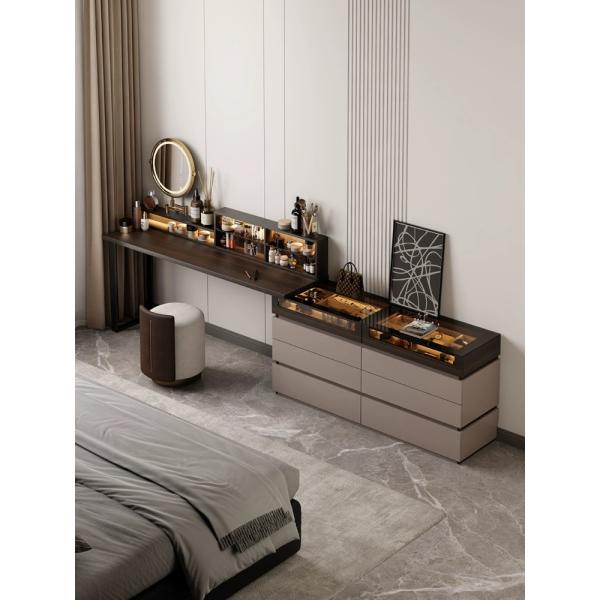 На заказ Поставленная тёмная деревянная гардеробная столика Спальня Макияж Ванни