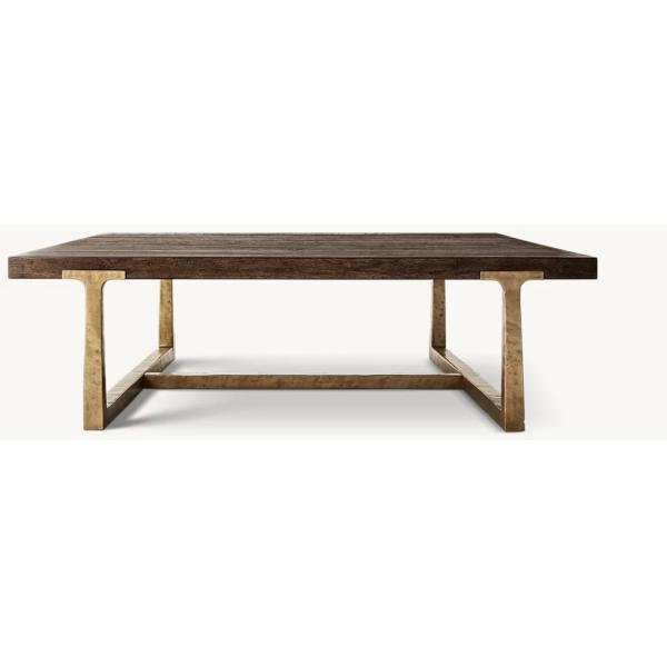 Assembly Required Modern Coffee Table 1000x1000x450mm With Stainless Steel And Wood Top