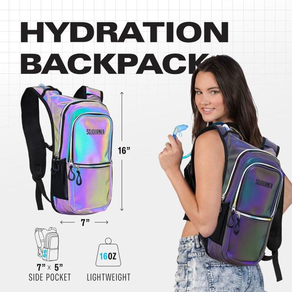 Sojourner Hydration Pack, Hydration Backpack - Water Backpack with 2l Hydration Bladder, Festival Essential - Rave