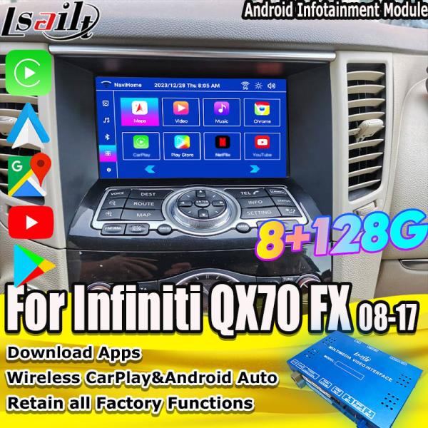 Lsailt 8G Android мультимедийный интерфейс для Infiniti QX70 FX35 FX37 2008-2017 интегрированный беспроводной CarPlay, Android Auto