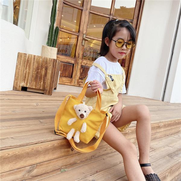 Japanese students cute girl bear canvas bag diagonal straddle bag ins fashion one shoulder accessories bag
