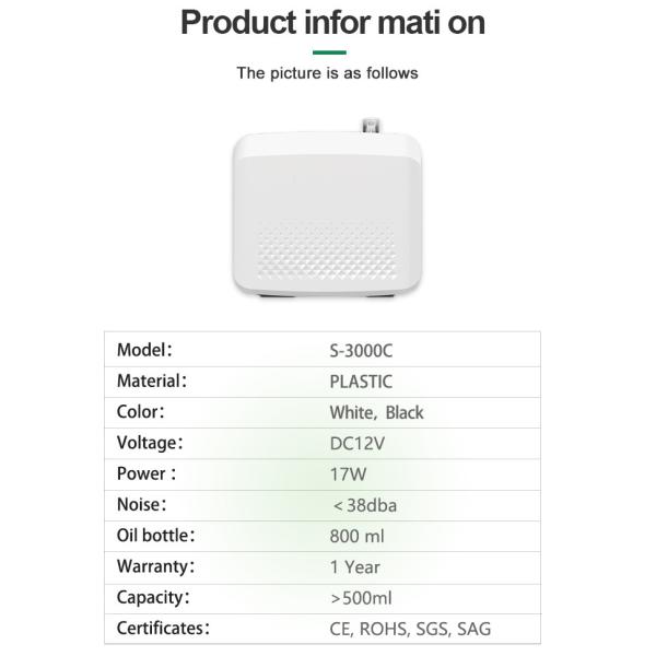 Máquinas difusoras de aceite esencial de 800 ml de 17 W para aromaterapia 800 ml de capacidad de aceite menor a 35 dB