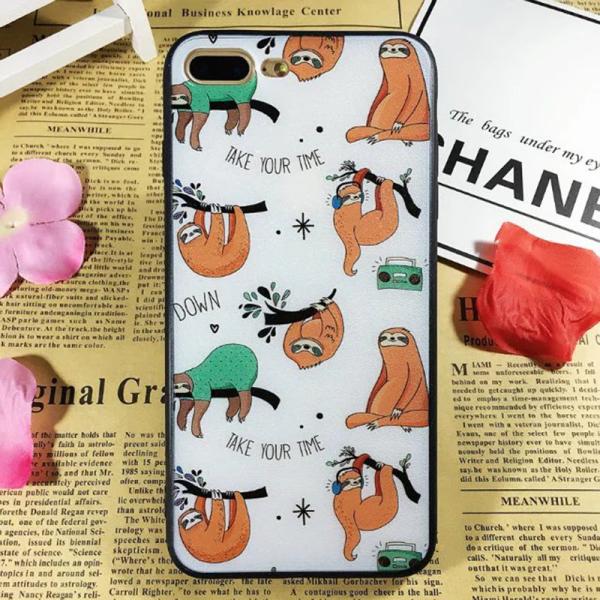 PC+TPU Silk Grain Folivora Play on the Tree Images Cell Phone Case Cover For iPhone 7 6s Plus