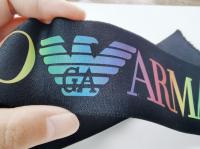 Bande élastique noire de Spandex/nylon 3CM avec le logo coloré adapté aux besoins du client