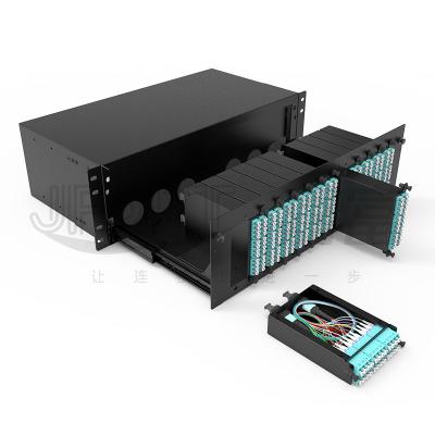 40/100G 3U 19 pouces 288-Core MPO Pull-out Patch Panel MPO/PC-LC/UPC MM OM3/OM4 Box de module à 24 cœurs