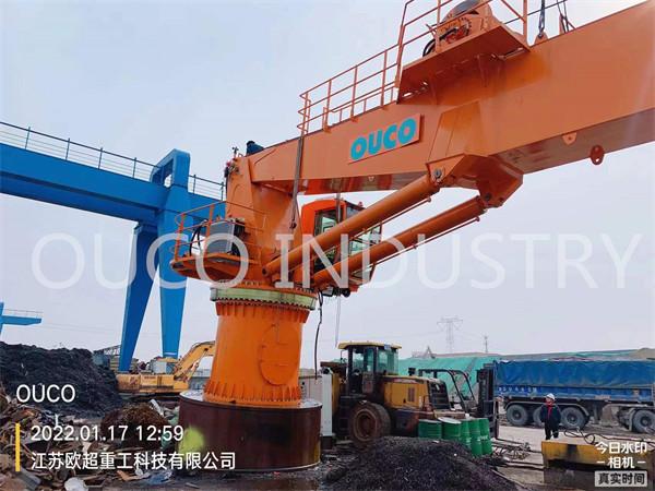User Friendly Electro Hydraulic Telescopic Jib Marine Crane Offshore Platforms