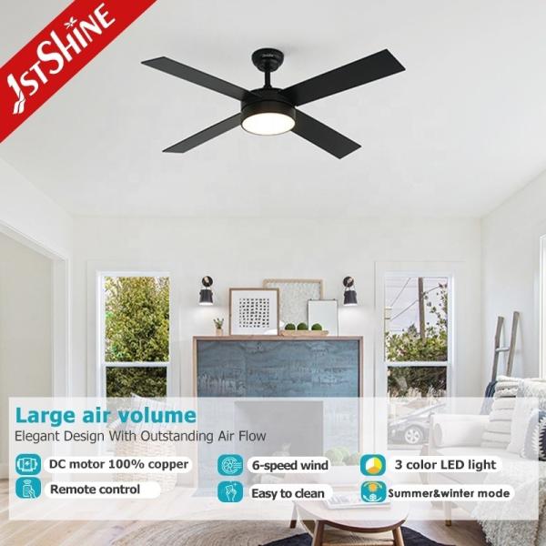 Eletrônico 52 polegadas Sala de estar 16W Decorativo MDF lâmpadas Ventilador de teto Luz com 2-