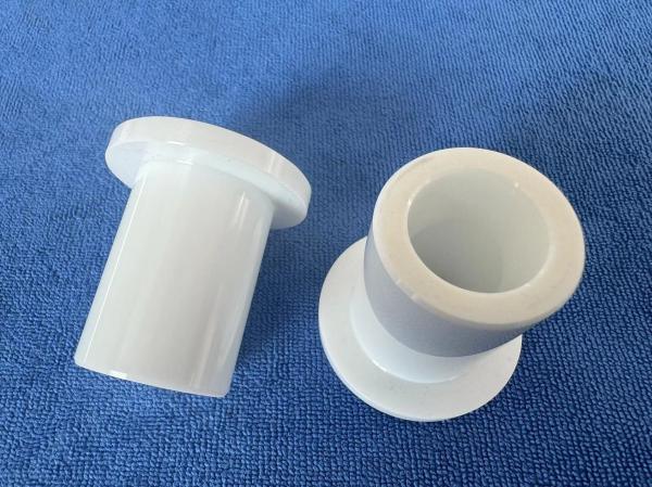 White Pumps Ceramic Sliding ZrO2 Bearings Sleeve Bushing with Step