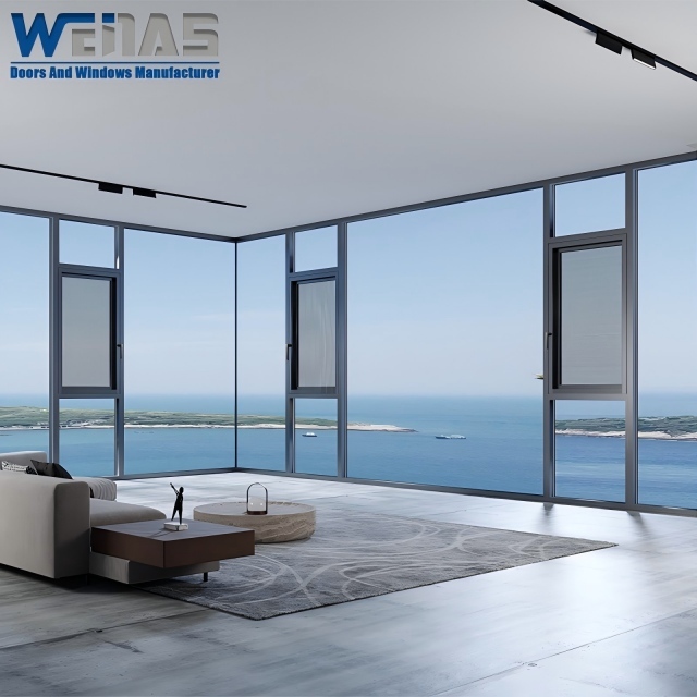 Energy Saving Aluminium Thermal Insulation Windows With Mosquito Net