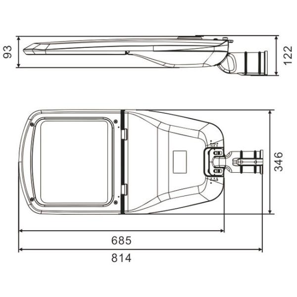 Outdoor High Lumen Led Street Light 150W 200W Optical Lens Design With Large Sales