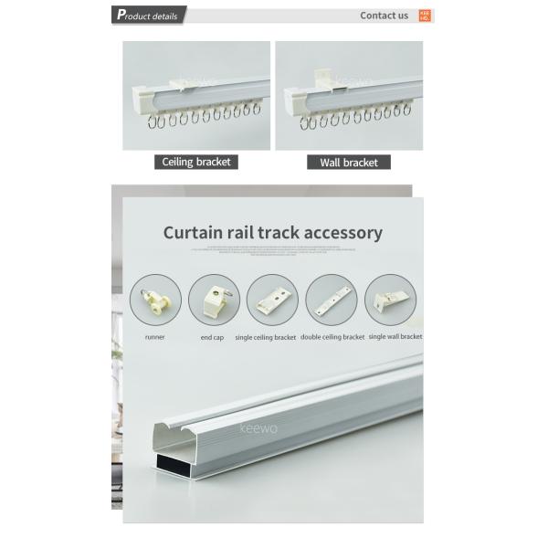 wholesale curtain rod price 6m length white aluminum metal curtain rods and rails from foshan factory