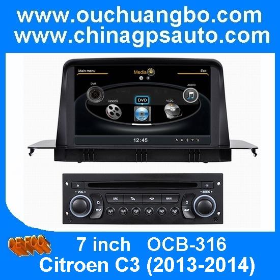 Ouchuangbo DVD Radio GPS Sat Nav for Citroen C3 2013-2014 1080P HD Car Audio S100 Platform OCB-316