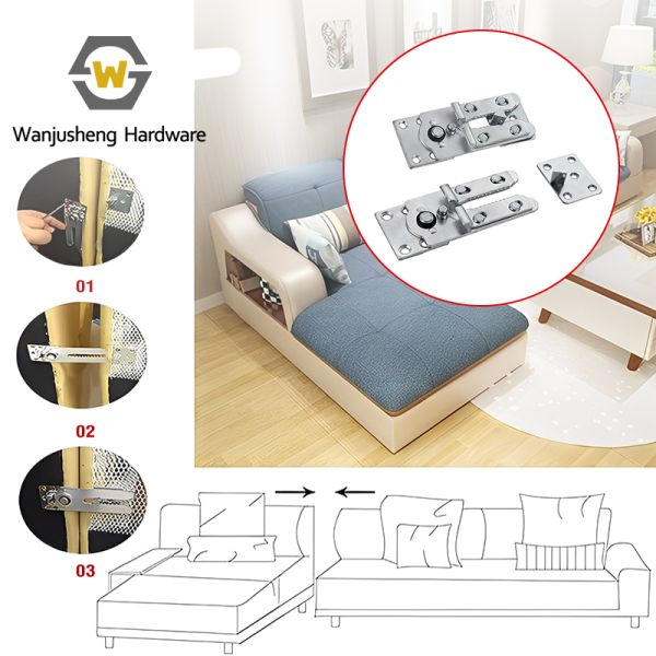 Furniture Connecting Buckle Hinge Sofa Triangular Base Combined Crocodile-Style Hardware Fittings Fixed Connector