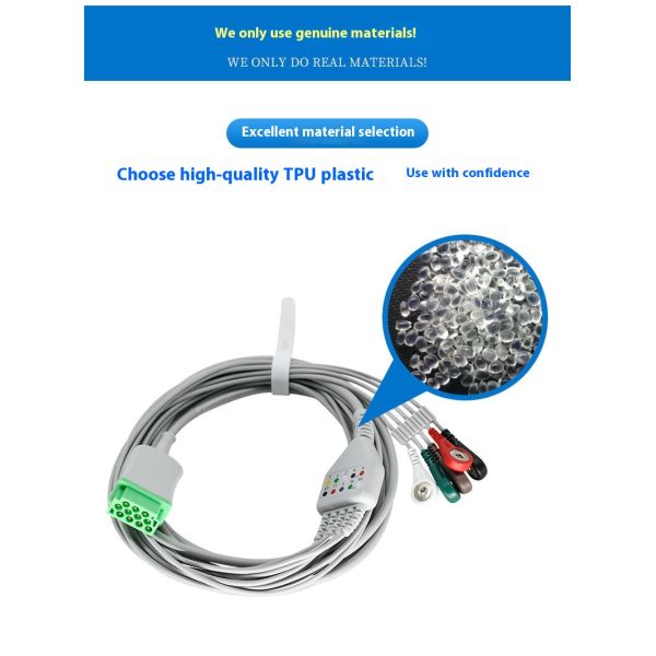 Compatible Dash PRO 4000/3000/Solar 8000 11PIN One Piece Series ECG Cable 5 Leads CE Certified Class I 3.2m Medical Consumables