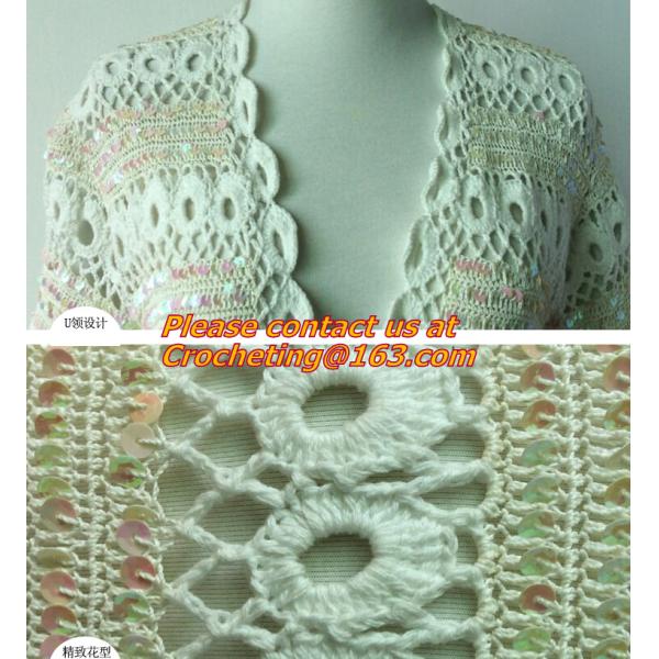 New Sweet Thin, Sweater Tops, Girls Bat short Sleeve, Crochet Cardigans Fall Plain Pattern