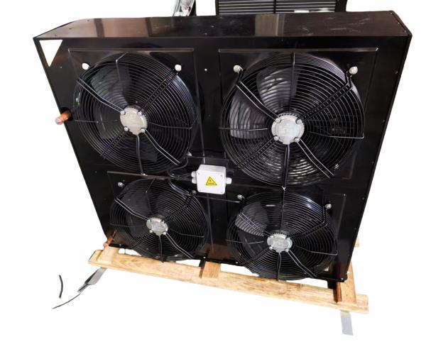 Low Noise High Efficiency Air Cooled Condenser Aluminum Copper Tube U-Shaped Heat Exchanger for Cold Storage Freezers 1 Year