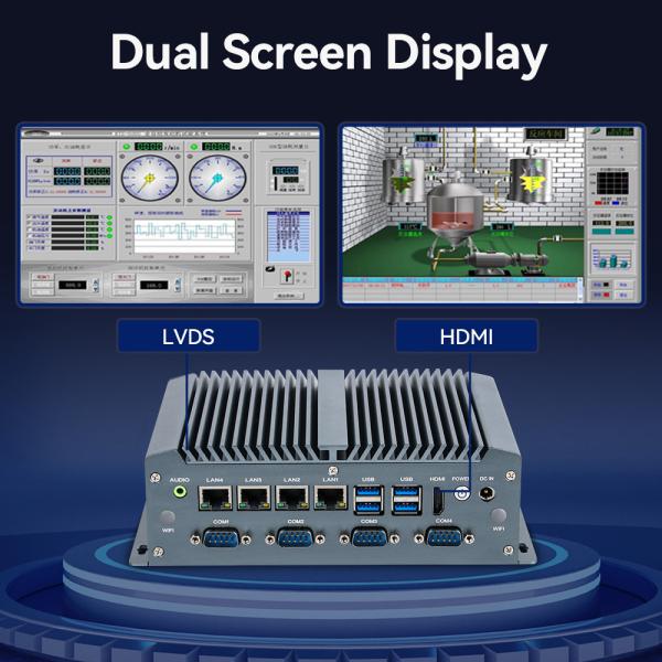 扇風機のない産業用PC インテルコアi5 8250U 4 イーサネット GPIO ミニコンピュータ COM