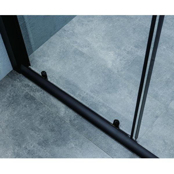Sliding Shower Doors 120*190cm Size 5/6mm Tempered Glass Aluminium Black Frame