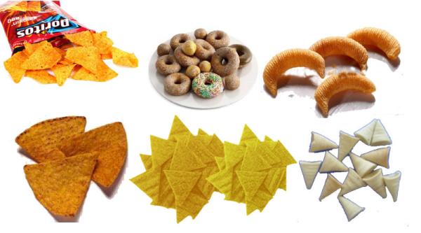 380V 52kw Corn Snacks Doritos Making Machine Double Screw Extrusion Low Energy Consumption