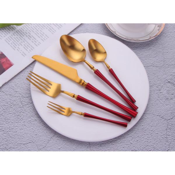 New Forged Heavy Cutlery Set Stainless Steel Flatware China Red Color NC021