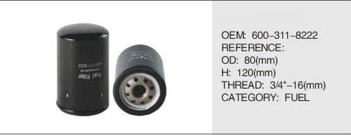 Truck Diesel engine parts fuel  filter  for komtsu  600-311-8222