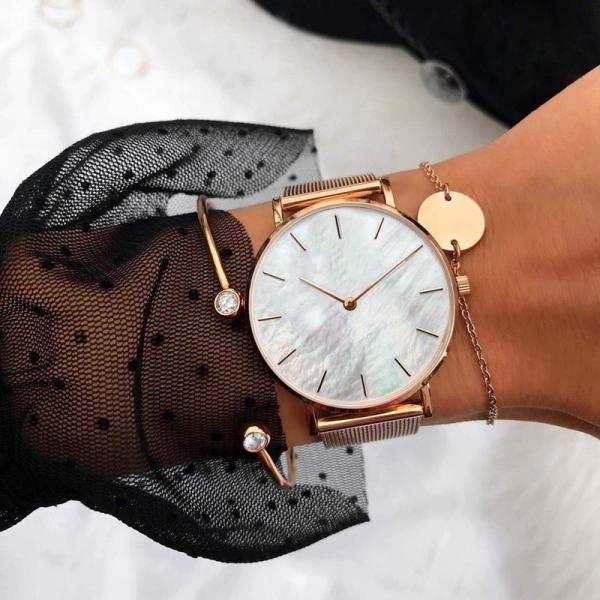 GL20 Quartz Womens Fashion Watch with Stainless steel mesh strap