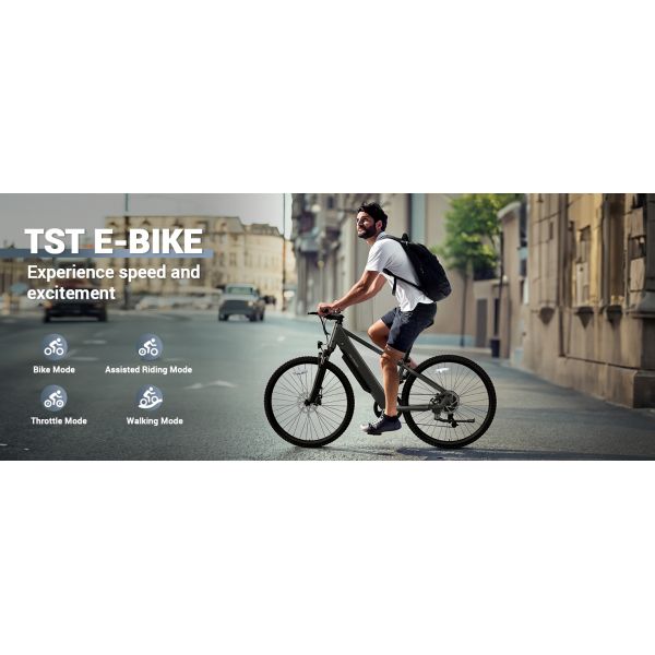 CE UL M614 7 Speed Lightweight 26 Wheel Size Electric City Bike Steel Frame Electric City Bike 31 - 60 km Electric Cycle Ebike