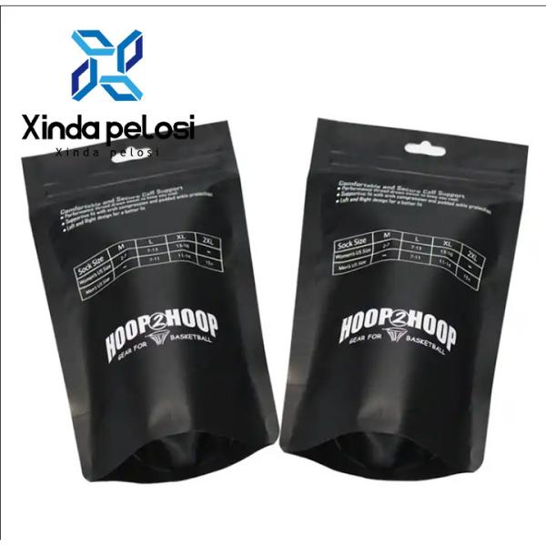 Bolsa de plástico con cremallera a prueba de agua Stand Up Matte Zip Bag con ventana Eco Friendly