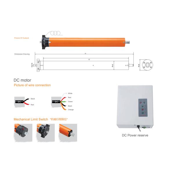 45R шторка ролика мотора радио 15RPM 10N.M DC 12V трубчатая