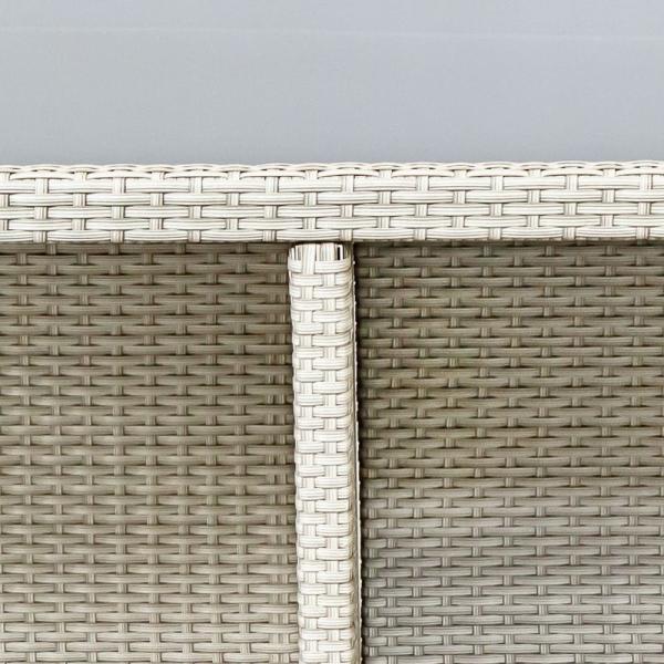 AJUNION PE Rattan Outdoor Dining Furniture Set for 4 Seating Compact Garden Furniture