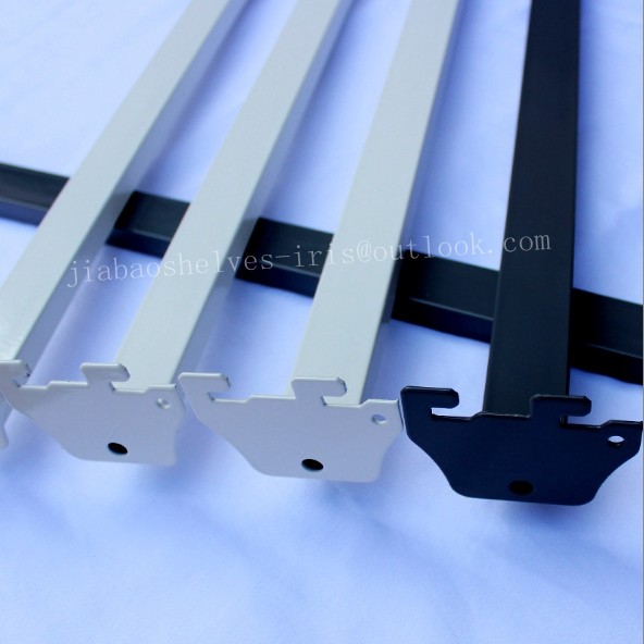 End Gondola Supermarket Racks , Big Hanger Hooks With M Type Dish Hooks Dark Gray