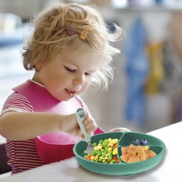 Anti Slip Silicone Baby Infant Feeding Dishes Customize Baby Feeding Infant Suction Plate