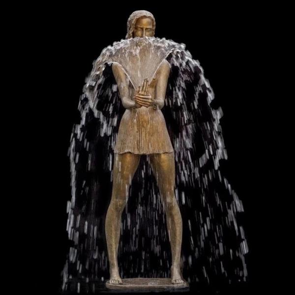 Steady Bronze Water Fountain Statue Female Life Size Fountain Sculpture Height 2000mm