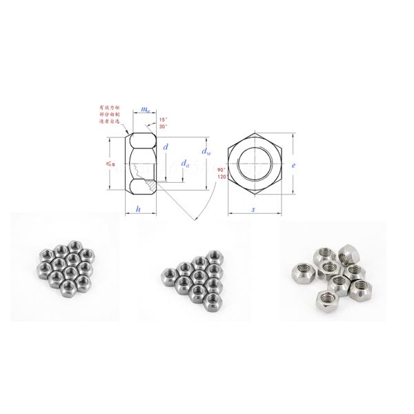 DIN980V High Performance 304 Stainless Steel Wheel Nut Lock Nut 